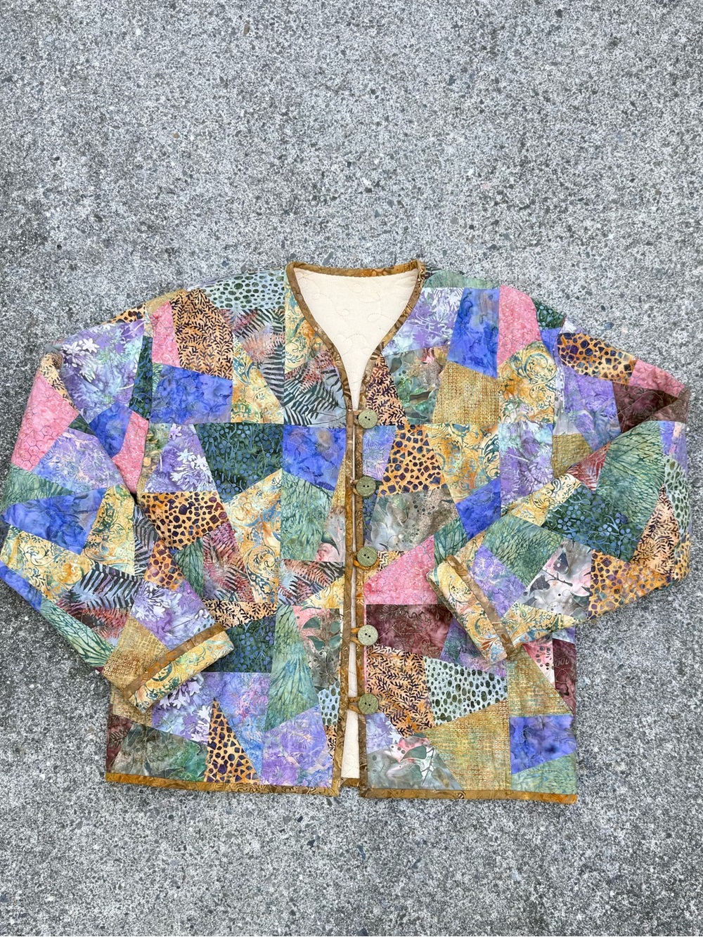 Handmade Quilted Batik Patchwork Jacket | 100% Cotton | Like New Women’s sz M/L